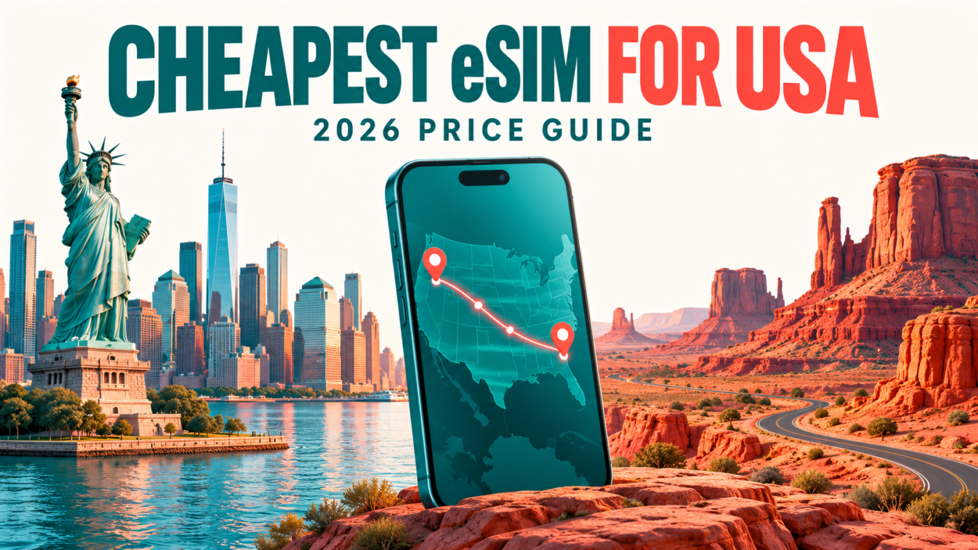 Cheapest eSIM for USA travel eSIM featured image